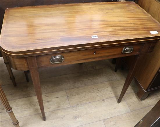 A George III mahogany tea table, W.99cm